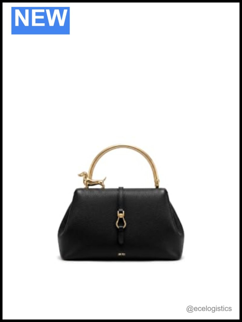 Vegan Leather Top Handle Bag Gold Hardware Crossbody Small